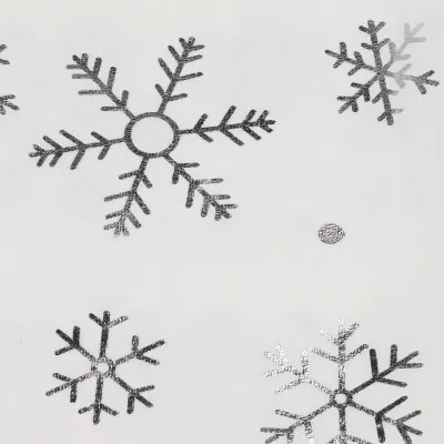 Vianočný obrus s vločkami 183x35 cm biely, vianočné dekorácie