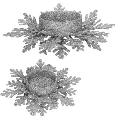 Vianočný svietnik s vetvičkami tmavo strieborný, vianočné dekorácie