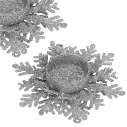 Vianočný svietnik s vetvičkami tmavo strieborný, vianočné dekorácie