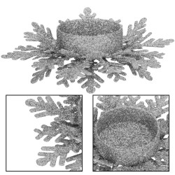 Vianočný svietnik s vetvičkami tmavo strieborný, vianočné dekorácie