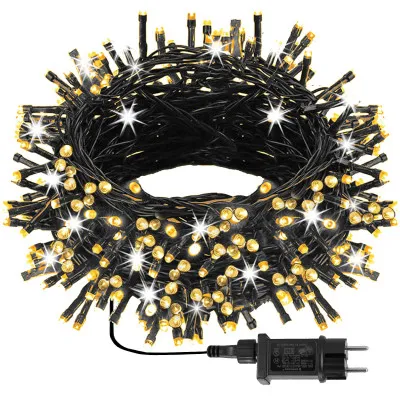 LED svetelná reťaz - 52,5m, 1000LED, IP44, teplá biela + záblesky