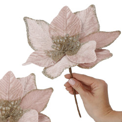 Vianočná hviezda na stonke 25x24cm ružová, vianočné dekorácie