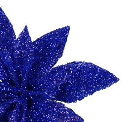 Vianočná hviezda s tŕňom 8x3cm modrá, vianočné dekorácie