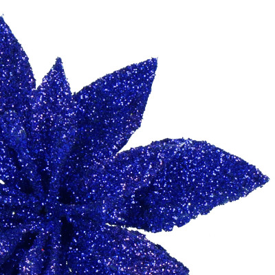 Vianočná hviezda s tŕňom 8x3cm modrá, vianočné dekorácie