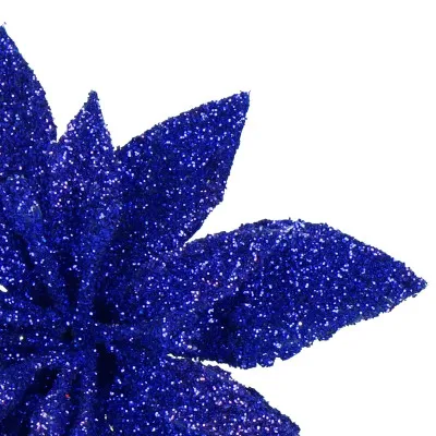 Vianočná hviezda s tŕňom 8x3cm modrá, vianočné dekorácie