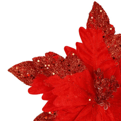 Vianočná hviezda na stonke 28x33cm červená, vianočné dekorácie