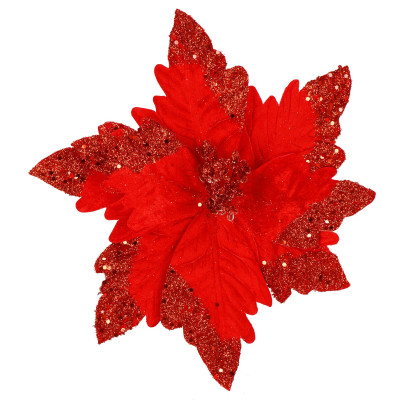 Vianočná hviezda na stonke 28x33cm červená, vianočné dekorácie