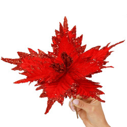 Vianočná hviezda na stonke 31x35cm červená, vianočné dekorácie