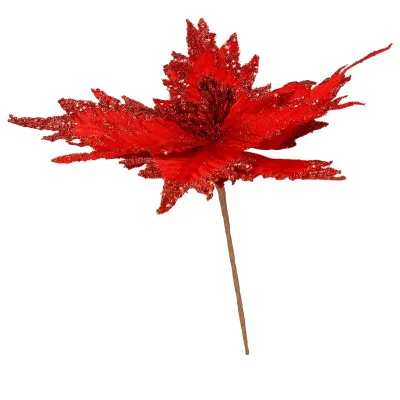 Vianočná hviezda na stonke 31x35cm červená, vianočné dekorácie