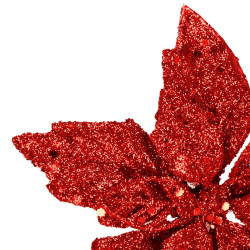 Vianočná hviezda s tŕňom 13x13cm červená, vianočné dekorácie