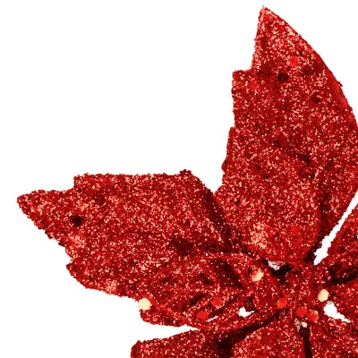 Vianočná hviezda s tŕňom 13x13cm červená, vianočné dekorácie