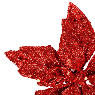 Vianočná hviezda s tŕňom 13x13cm červená, vianočné dekorácie