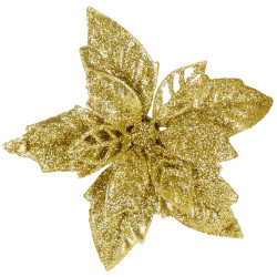 Vianočná hviezda s tŕňom 13x13cm zlatá, vianočné dekorácie