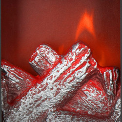 LED lampáš s efektom horiaceho dreva - 22,5 cm, 3xAA, čierna