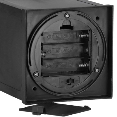 LED lampáš s efektom horiaceho dreva - 22,5 cm, 3xAA, čierna