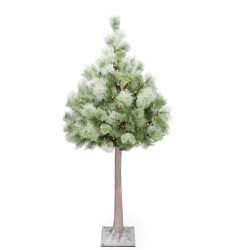 Umelý vianočný LED stromček Borovica - 150cm, 128LED, IP44, teplá biela