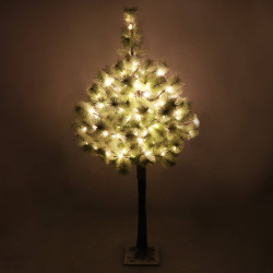 Umelý vianočný LED stromček Borovica - 150cm, 128LED, IP44, teplá biela