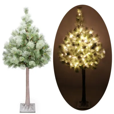 Umelý vianočný LED stromček Borovica - 150cm, 128LED, IP44, teplá biela