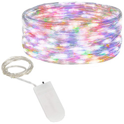 LED reťaz Nano - 2m, 20LED, 2xCR2032, multicolor