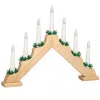 LED vianočný svietnik - 7 sviečok, 30cm, 2xAA, drevený