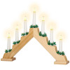 LED vianočný svietnik - 7 sviečok, 30cm, 2xAA, drevený