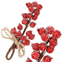 Vetvička s jarabinami na zavesenie 15cm, vianočné dekorácie