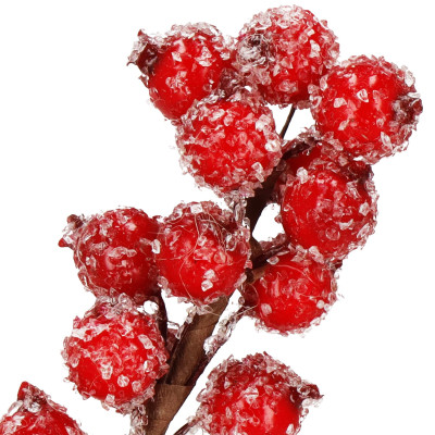 Vetvička s jarabinami na zavesenie 15cm, vianočné dekorácie