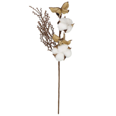 Vetvička s bavlnou 37cm, vianočné dekorácie