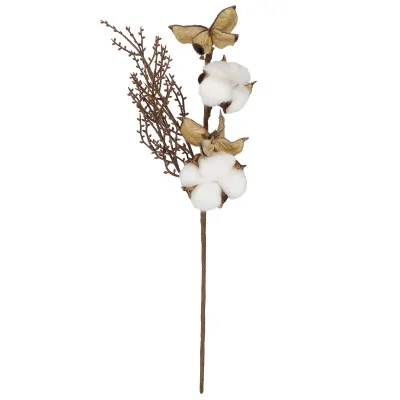 Vetvička s bavlnou 37cm, vianočné dekorácie