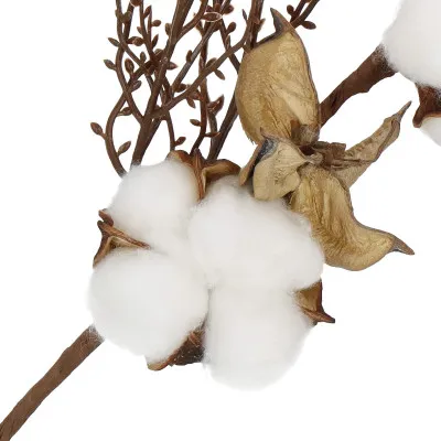 Vetvička s bavlnou 37cm, vianočné dekorácie