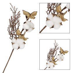 Vetvička s bavlnou 37cm, vianočné dekorácie