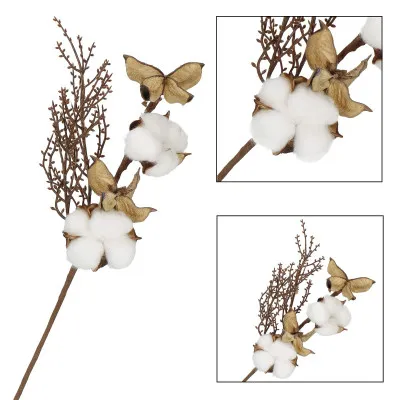 Vetvička s bavlnou 37cm, vianočné dekorácie