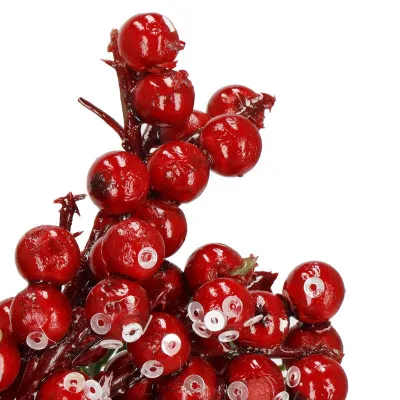 Vetvička s jarabinami a paličkou 24cm, vianočné dekorácie