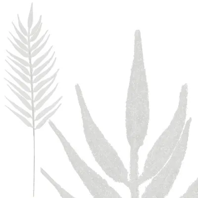 Vetvičky papradie 43cm biele sada 3ks, vianočné dekorácie