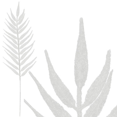 Vetvičky papradie 43cm biele sada 3ks, vianočné dekorácie