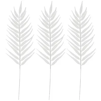 Vetvičky papradie 43cm biele sada 3ks, vianočné dekorácie
