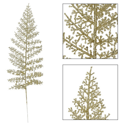 Vetvičky paprade 45cm zlaté sada 3ks, vianočné dekorácie