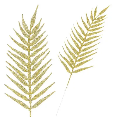 Vetvičky papradie 43cm zlaté sada 3ks, vianočné dekorácie