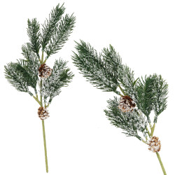 Vetvička jedľa so šiškami 34cm, vianočné dekorácie