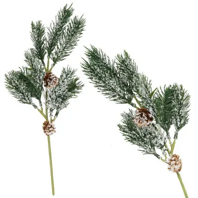 Vetvička jedľa so šiškami 34cm, vianočné dekorácie