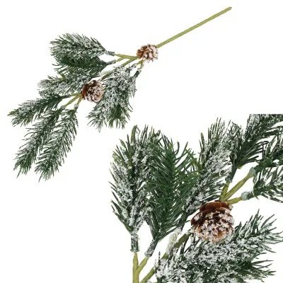 Vetvička jedľa so šiškami 34cm, vianočné dekorácie