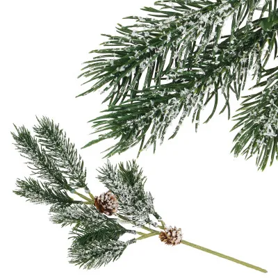 Vetvička jedľa so šiškami 34cm, vianočné dekorácie