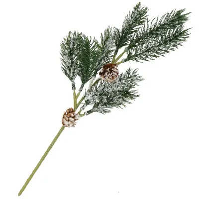 Vetvička jedľa so šiškami 34cm, vianočné dekorácie