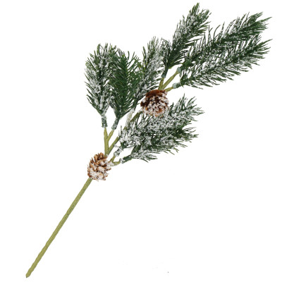 Vetvička jedľa so šiškami 34cm, vianočné dekorácie