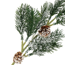 Vetvička jedľa so šiškami 34cm, vianočné dekorácie