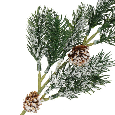 Vetvička jedľa so šiškami 34cm, vianočné dekorácie