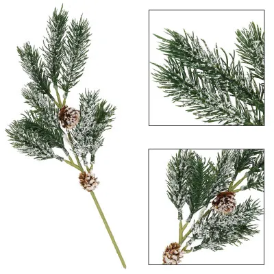 Vetvička jedľa so šiškami 34cm, vianočné dekorácie