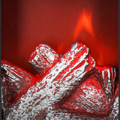 LED krb s efektom horiaceho dreva - 27,5 cm, 3xC, čierna