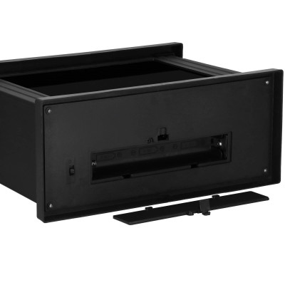 LED krb s efektom horiaceho dreva - 27,5 cm, 3xC, čierna