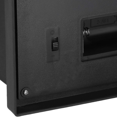 LED krb s efektom horiaceho dreva - 27,5 cm, 3xC, čierna